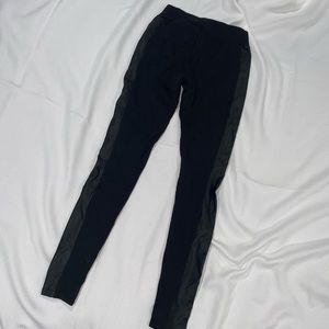Black Jeggings with Leather Accent